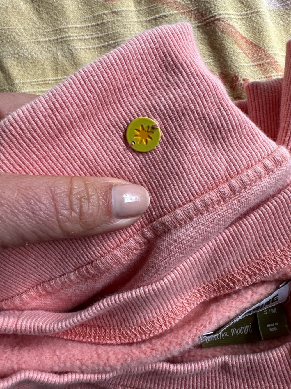Anthropologie Celandine Pink Fleece-Lined Crewneck Sweatshirt $88 S oversized - Picture 7 of 7